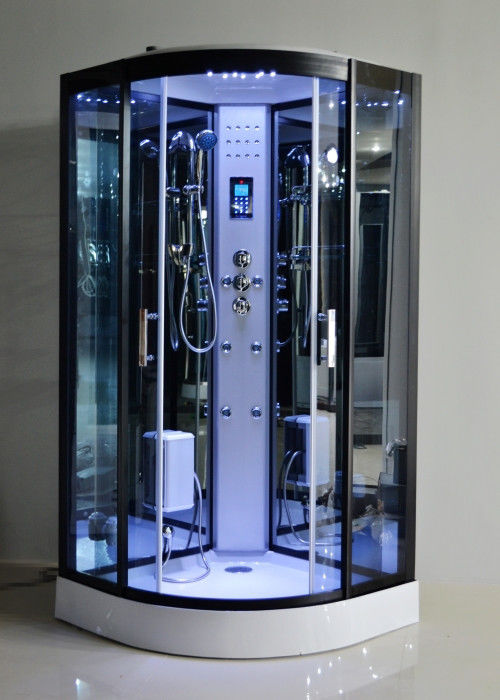 Cabine de vidro preta 1000 * 1000 do banho de chuveiro do vapor com controle de computador
