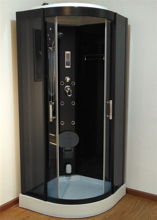 cabine do chuveiro do vidro de deslizamento do setor de 900mm com controle preto do quadro/computador fornecedor