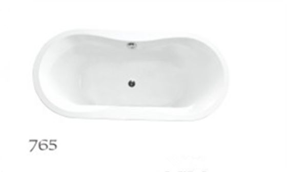 Grande cor branca embebendo autônoma acrílica oval das banheiras com excesso fornecedor